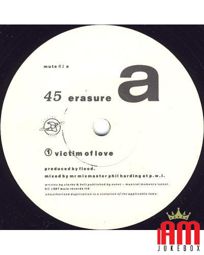 Victim Of Love (Remix) [Erasure] – Vinyl 7", 45 RPM, Single [product.brand] 1 - Shop I'm Jukebox 