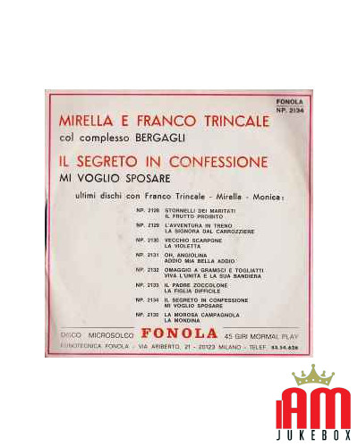 Das Geheimnis in Confession [Mirella,...] - Vinyl 7, 45 RPM [product.brand] 1 - Shop I'm Jukebox 