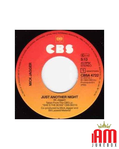 Just Another Night [Mick Jagger] - Vinyl 7", 45 RPM, Single, Stereo