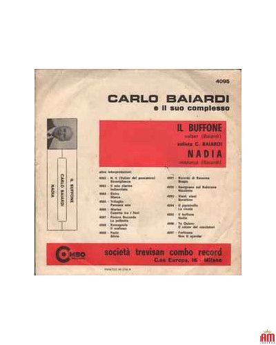 Il Buffone Nadia [Carlo Baiardi E Il Suo Complesso] - Vinyl 7", 45 RPM [product.brand] 1 - Shop I'm Jukebox 