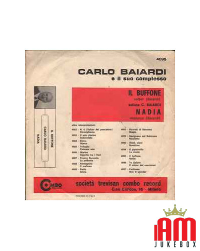 Il Buffone Nadia [Carlo Baiardi E Il Suo Complesso] - Vinyl 7", 45 RPM [product.brand] 1 - Shop I'm Jukebox 