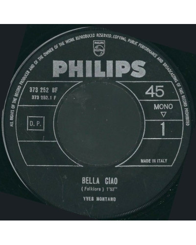 Bella Ciao [Yves Montand] – Vinyl 7", 45 RPM, einseitig, Mono