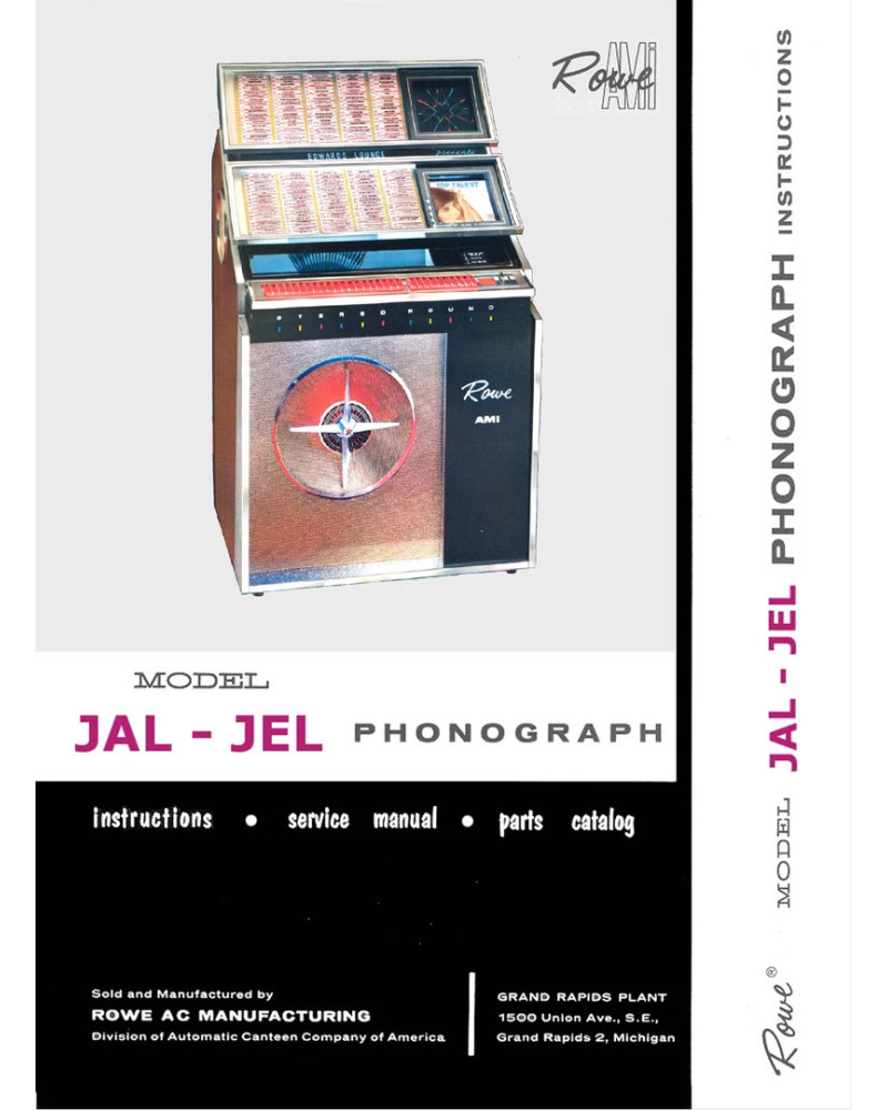 Service Manual and spare parts catalogue jukebox rowe ami jal / jel (1962/63)