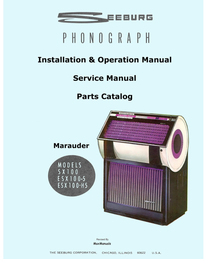 Manuale Jukebox SEEBURG in pdf ad alta definizione scaricabile. Modelli SX 100, ESX 100-5, Esx 100-H5 'Marauder' (juke box)