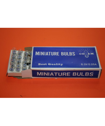 Miniaturbirnen Colam 6,3V 0,25A BA9S 50St Ersatzteile für Flipperautomaten Williams Zustand: Neu [product.supplier] 1 Miniature 