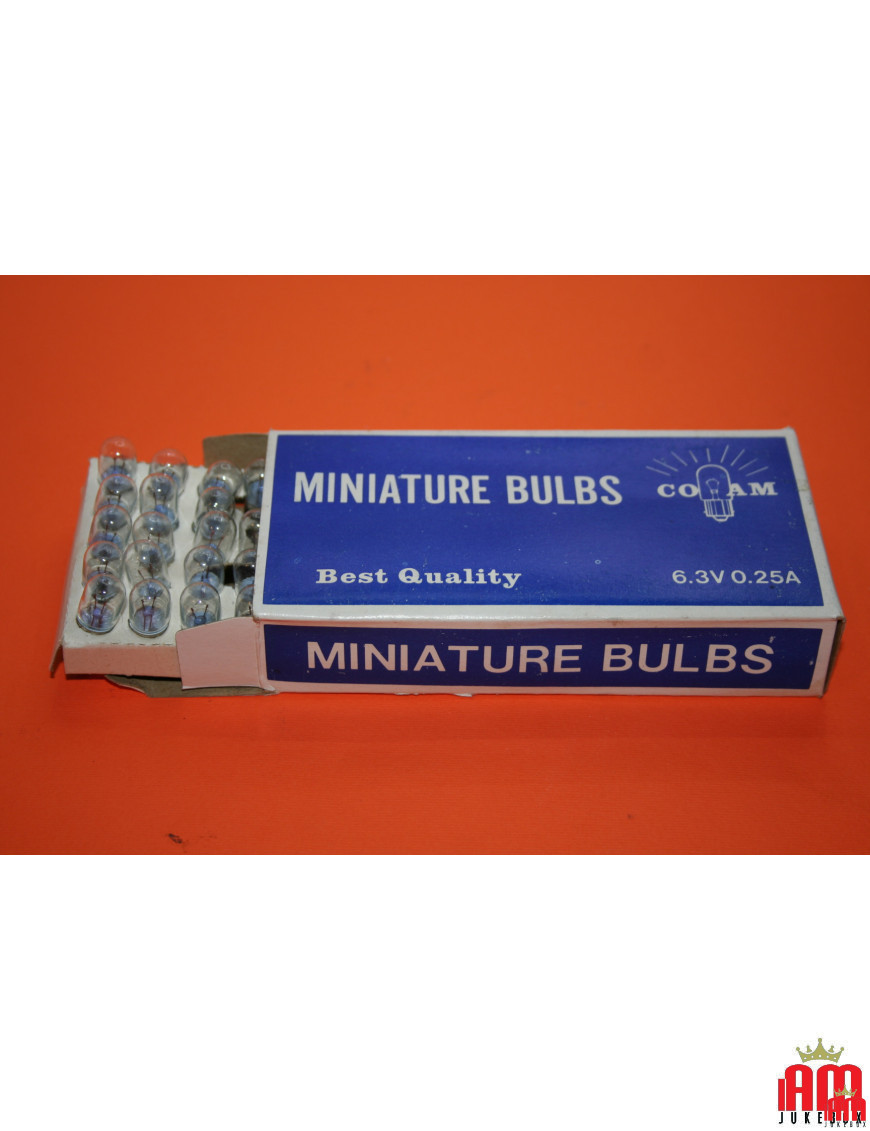 Miniature Bulbs Colam 6.3V 0.25A BA9S 50Pcs Pinball machine spare parts Williams Condition: New [product.supplier] 1 Miniature B